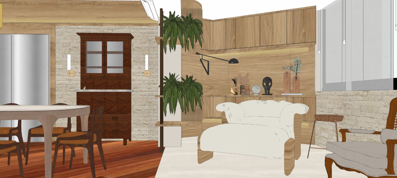 Captura de tela de projeto 3D antes da renderização com IA